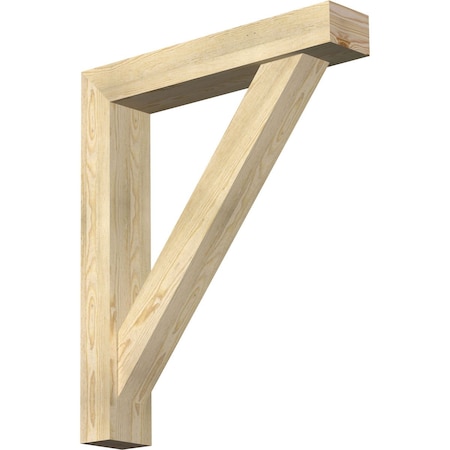 Ekena Millwork Traditional Block Rough Sawn Bracket w/ Offset Brace, Douglas Fir, 6"W x 32"D x 38"H BKT0604X32X38TRA05RDF